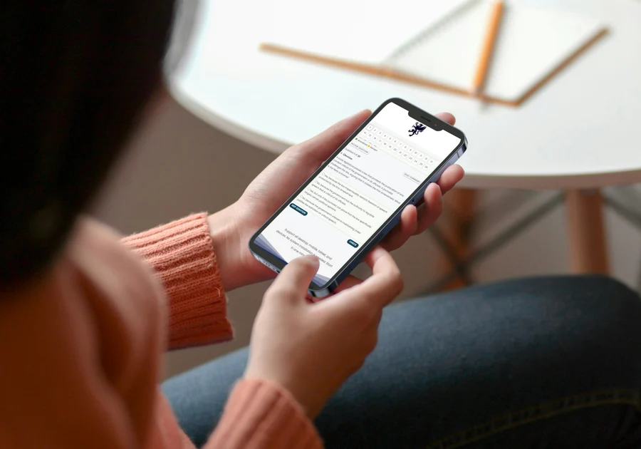 Naturalization Test - English Speaking Test practice running on a phone, tablet and laptop